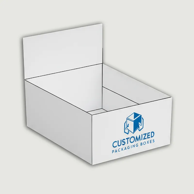 Auto bottom box with a display lid, ideal for showcasing products; simple design.
